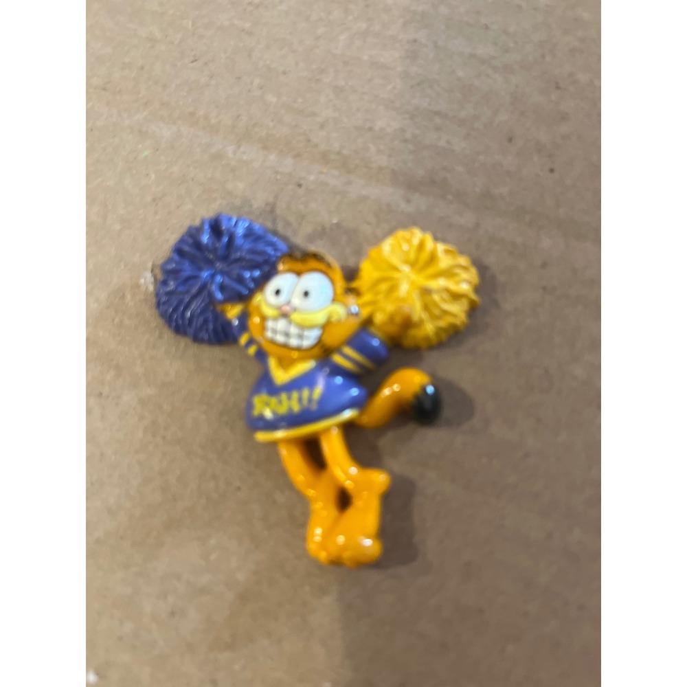 Vintage Garfield Cheerleader Rah Blue Yellow Pom Poms Jim Davis Retro Cat